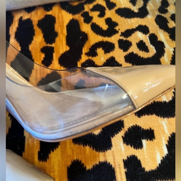 SCHUTZ Garthy Pump Honey Beige Clear Vinyl and Nude High Heels - Picture 5 of 9